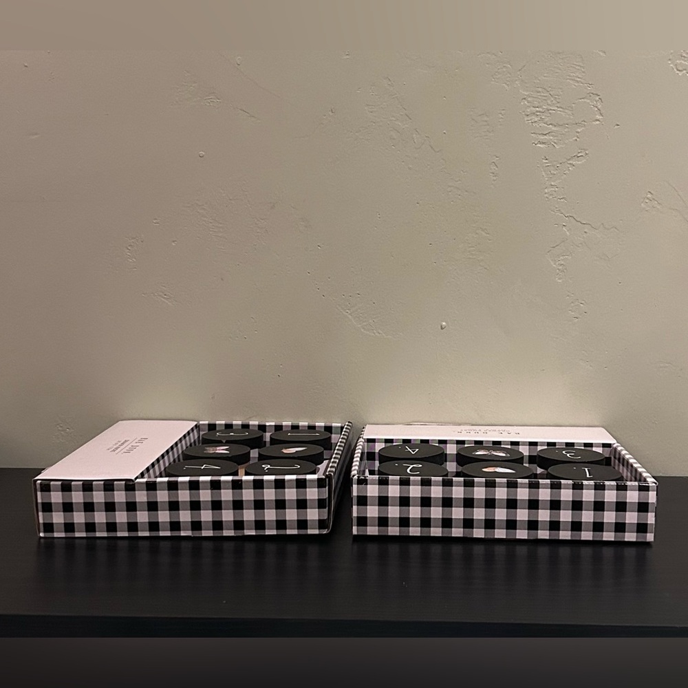 2 Box Sets of 6 Black And White Rae Dunn Round Wooden Drawer Knobs - Picture 8 of 8